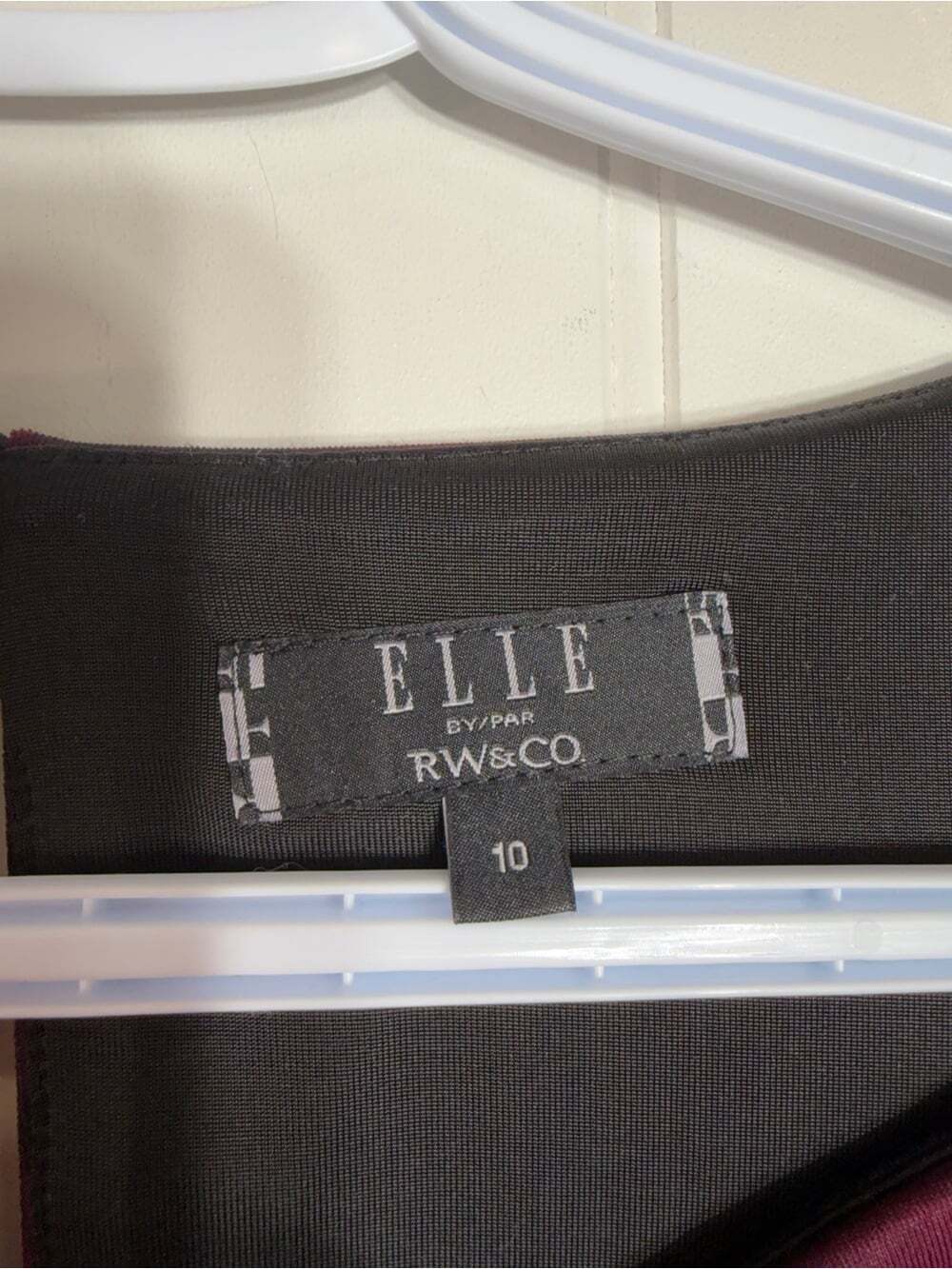Elle by RW&CO Burgundy Rose Fit & Flare Dress – Size 10 - Picture 8 of 8